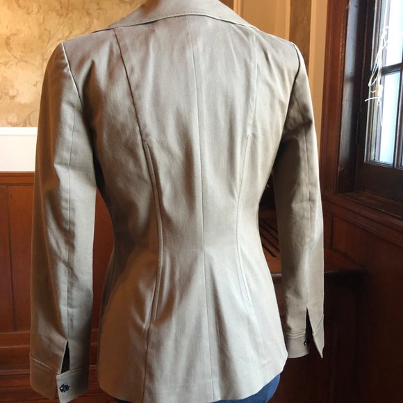 DOLCE & GABBANA Tan Cotton Single Breasted Blazer With Leopard Print Lining - Picture 6 of 12